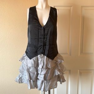 Brand New Bluejuice silver grey button front dress Small